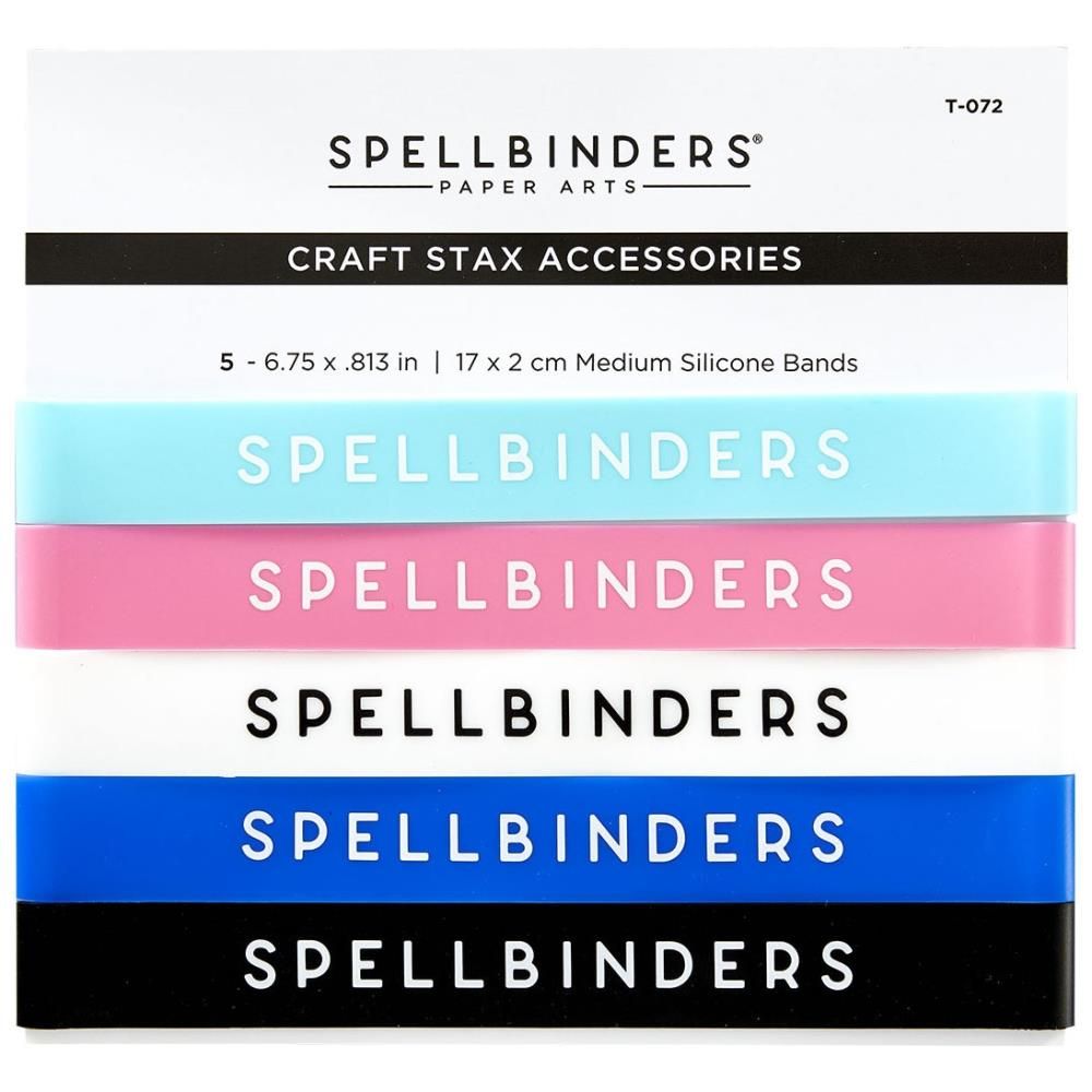 Spellbinders Paper Arts - Accessories - Craft Stax - Silicone Bands - Medium - 5 Assorted Colours - T-072