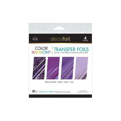  Deco Foil - Harmony Packs - Transfer Foils - Shades of Purple - 6&quot; x 6&quot; - 20pcs - 5421