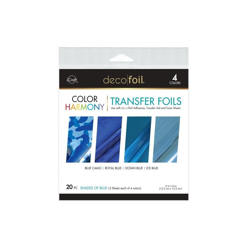  Deco Foil - Harmony Packs - Transfer Foils - Shades of Blue - 6&quot; x 6&quot; - 20pcs - 5420
