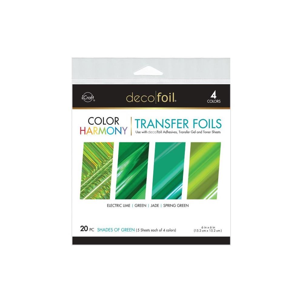 Deco Foil - Harmony Packs - Transfer Foils - Shades of Green - 6&quot; x 6&quot; - 20pcs - 5418