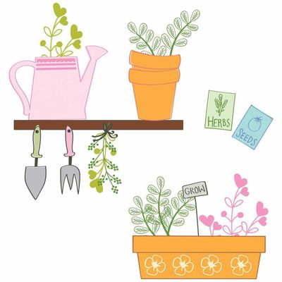 Sizzix &amp; Catherine Pooler - Greenhouse Finds Collection - Clear Polymer Stamps - 666796 - 14 pcs