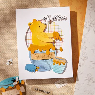 Spellbinders Paper Arts &amp; Simple Stories - Etched Dies - Say Cheese Classic Pooh Collection - Pooh's Hunny Pot - S4-1428 - 10 pcs