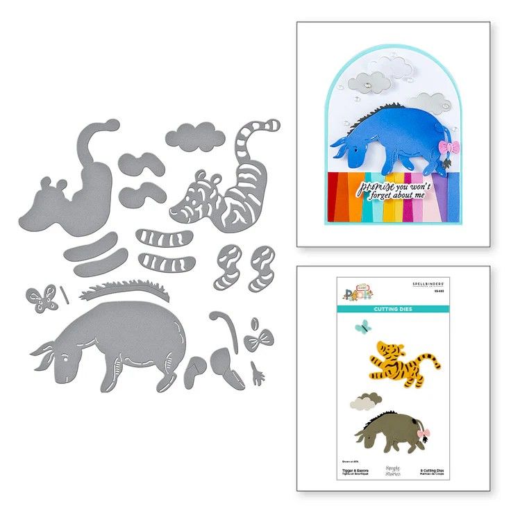 Spellbinders Paper Arts &amp; Simple Stories - Etched Die - Say Cheese Classic Pooh - Tigger &amp; Eeyore - S5-683 - 8 Dies