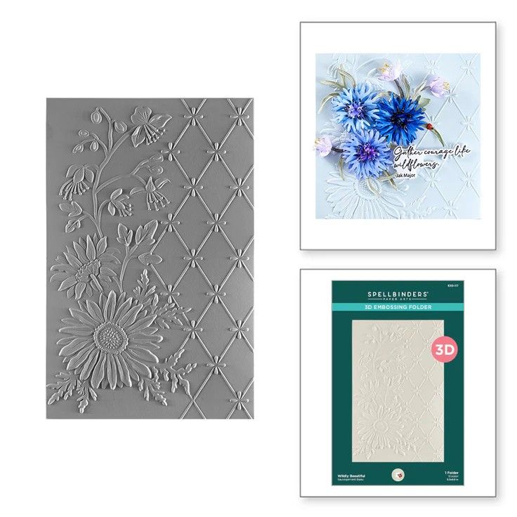 Spellbinders Paper Arts - 3D Embossing Folder   - Through The Meadow Collection - By Susan Tierney-Cockburn - Wildly Beautiful - E3D-117