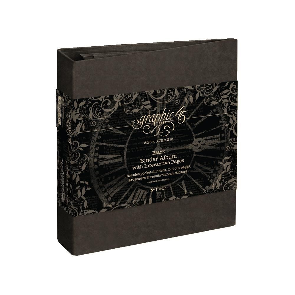 Graphic 45 - Staples Binder Album - Inc Interactive Pages - Black - 8.25&quot; x 8.75&quot; x 2&quot; - G4503001