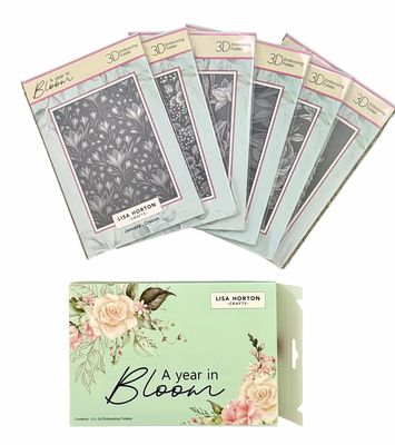 Lisa Horton Crafts - Embossing Folders - A Year In Bloom - Limited Edition Set - LCEHF - 12 pcs
