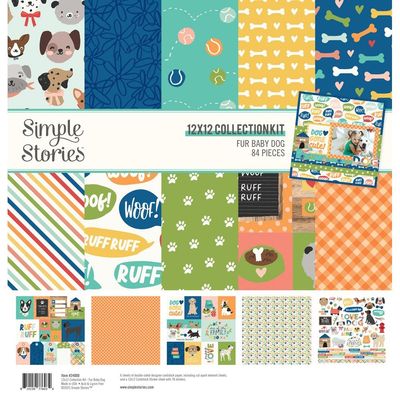 Simple Stories - Fur Baby Collection - Dog - 12 x 12 Paper Pack - 24000 - 84 pcs inc stickers
