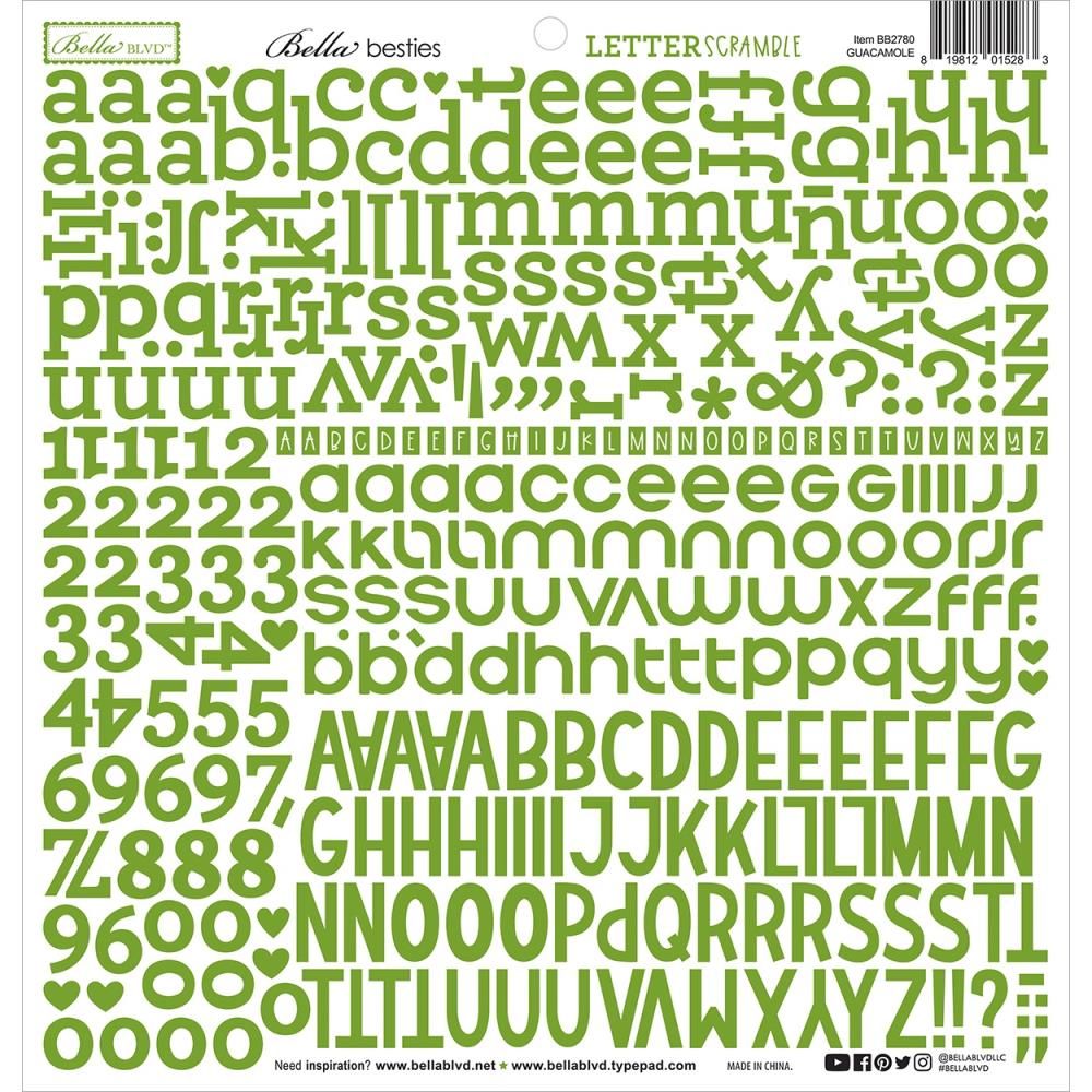 Bella BLVD - Bella Besties - Letter Scrambles - Guacamole - 12&quot; x 12&quot; - BB2780