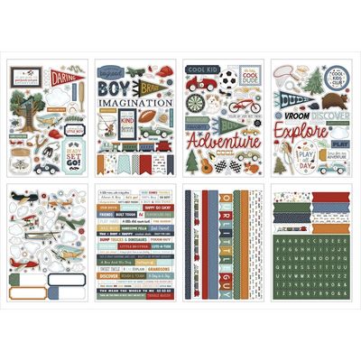 Carta Bella - That's My Boy Collection - Sticker Book - 6" x 8" - CBB419029 - 16 Sheets