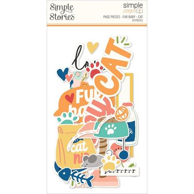 Simple Stories - Fur Baby Collection - Cat - Page Pieces - 24025 - 20 pcs