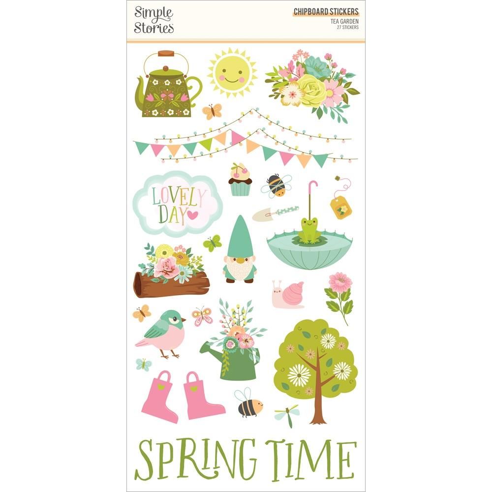 Simple Stories - Tea Garden Collection - Chipboard Stickers - 6&quot; x 12&quot; - 24117