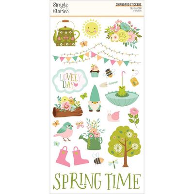 Simple Stories - Tea Garden Collection - Chipboard Stickers - 6&quot; x 12&quot; - 24117