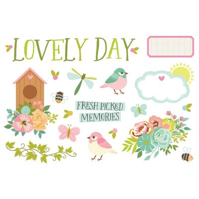 Simple Stories - Tea Garden Collection - Page Pieces - 24127 - 18 pcs