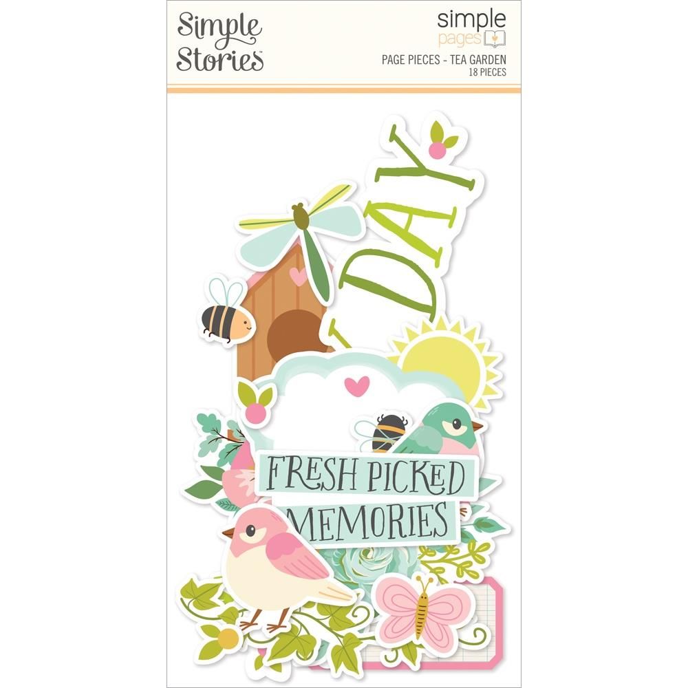 Simple Stories - Tea Garden Collection - Page Pieces - 24127 - 18 pcs