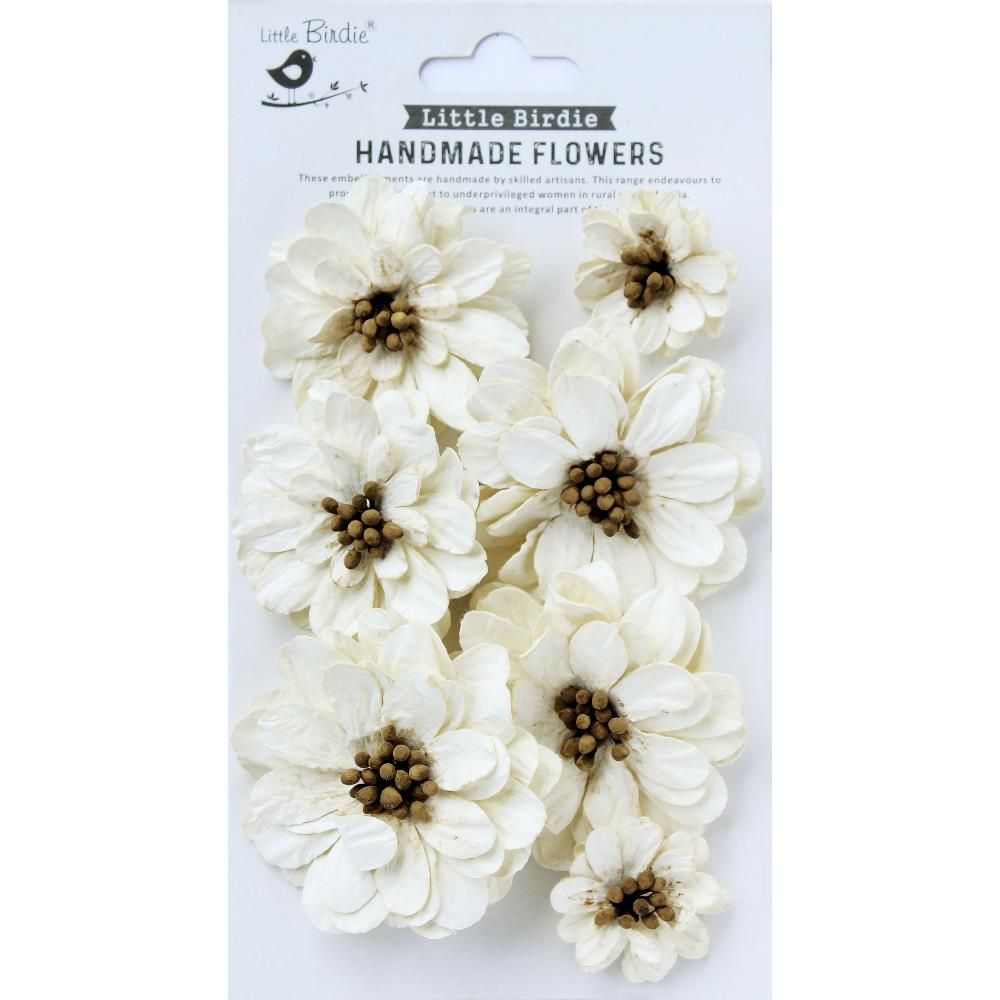 Little Birdie - Mulberry Flowers - Ivory Pearl - CR92328 - 7pcs