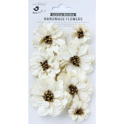 Little Birdie - Mulberry Flowers - Ivory Pearl - CR92328 - 7pcs
