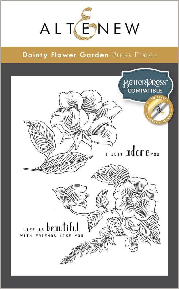Altenew - Press Plate - Dainty Flower Garden Press Plate - ALT8059 - 4pcs