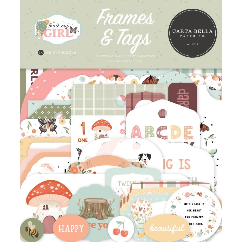 Carta Bella - That&#39;s My Girl Collection - Frames &amp; Tags - CBG418025