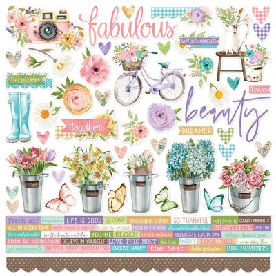 Simple Stories - Simple Vintage Flower Shoppe Collection - 12 x 12 Paper Pack - 24200 - 12 sheets plus stickers