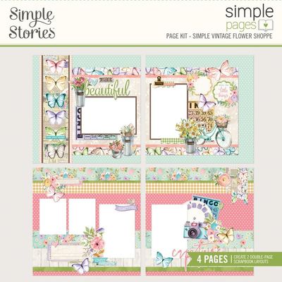 Simple Stories - Simple Vintage Flower Shoppe Collection - Scrapbook Page Kit - 24234
