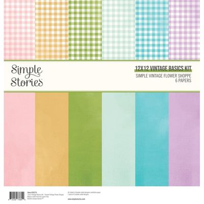 Simple Stories - Simple Vintage Flower Shoppe Collection - 12 x 12 - Basics Kit - 24215 - 6 sheets