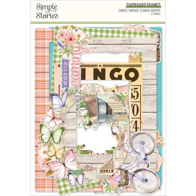 Simple Stories - Simple Vintage Flower Shoppe Collection - Chipboard Frames Set - 24226 - 6 pcs
