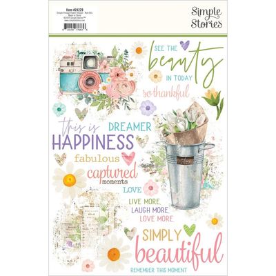 Simple Stories - Simple Vintage Flower Shoppe Collection - Rub On Transfers - 6&quot; x 8&quot; - 24229