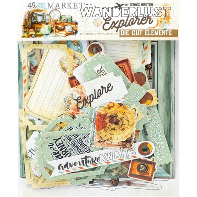 49 &amp; Market - Wanderlust Explorer Collection - Die Cut - Elements - DWE30433 - 87 pcs
