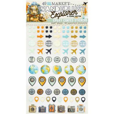 49 &amp; Market - Wanderlust Explorer Collection - Epoxy Stickers - DWE30464 - 90 pcs