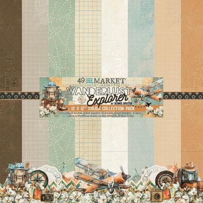 49 &amp; Market - Wanderlust Explorer Collection - 12 x 12  Paper Pack - Solids - DWE30273 - 8 sheets