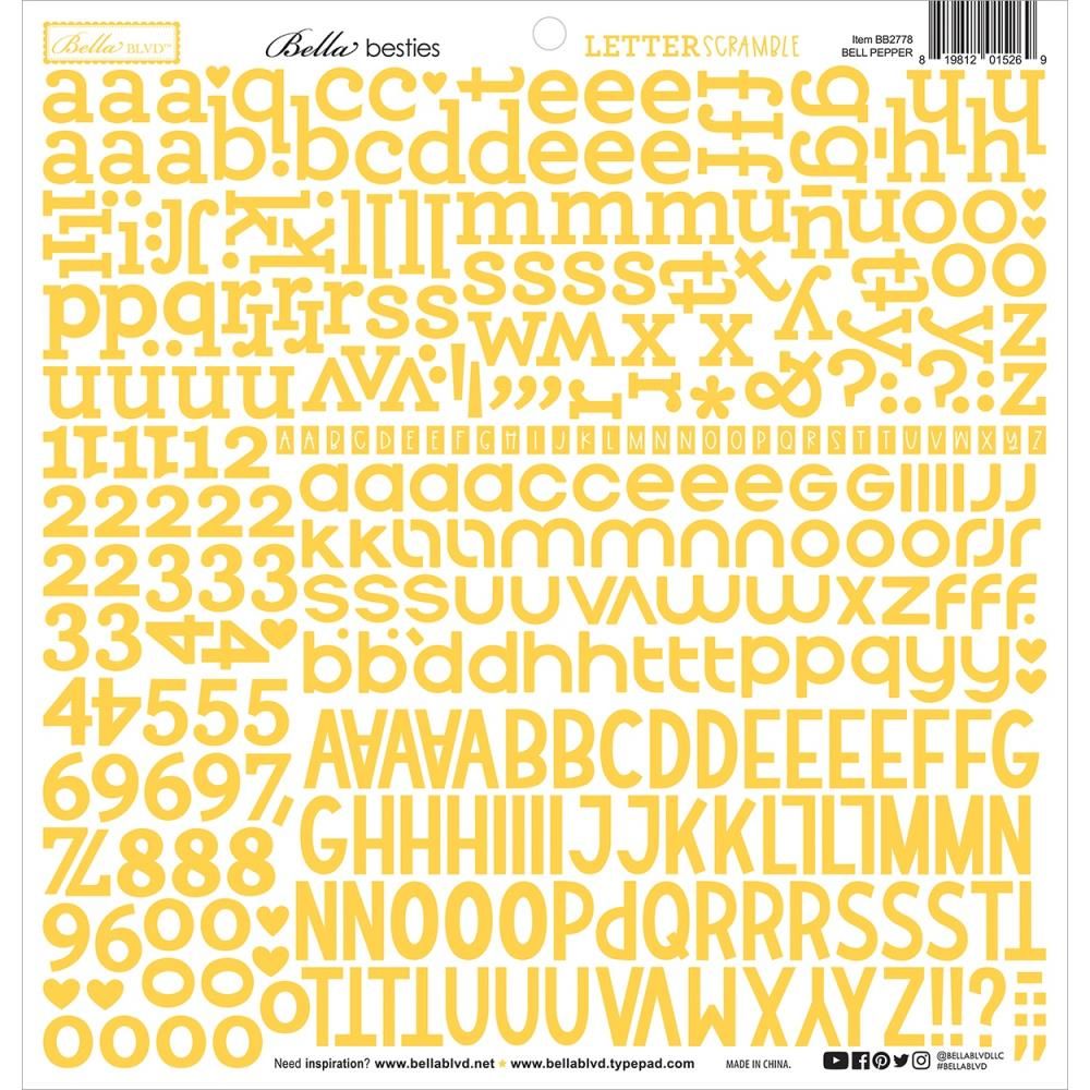 Bella BLVD - Bella Besties - Letter Scrambles - Bell Pepper - 12&quot; x 12&quot; - BB2778