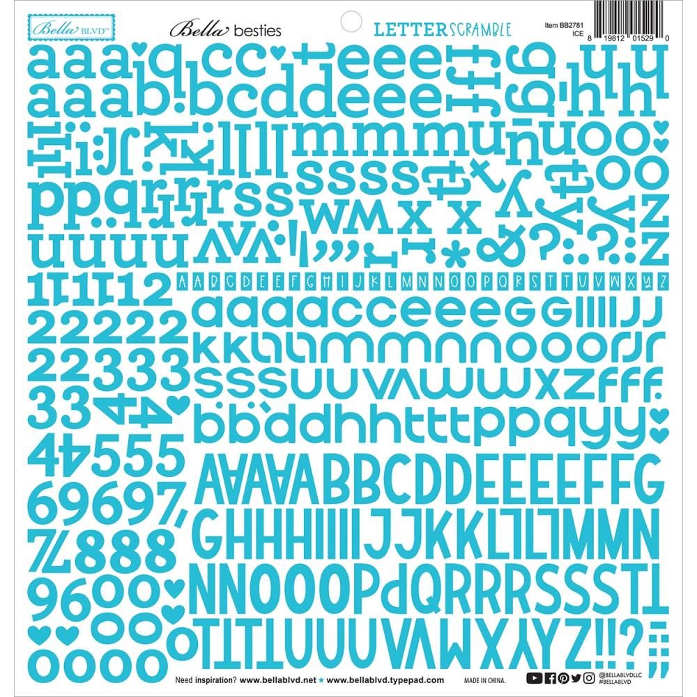 Bella BLVD - Bella Besties - Letter Scrambles - Ice - 12&quot; x 12&quot; - BB2781
