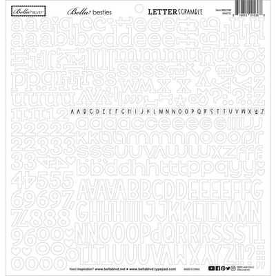 Bella BLVD - Bella Besties - Letter Scrambles - White - 12&quot; x 12&quot; - BB2788