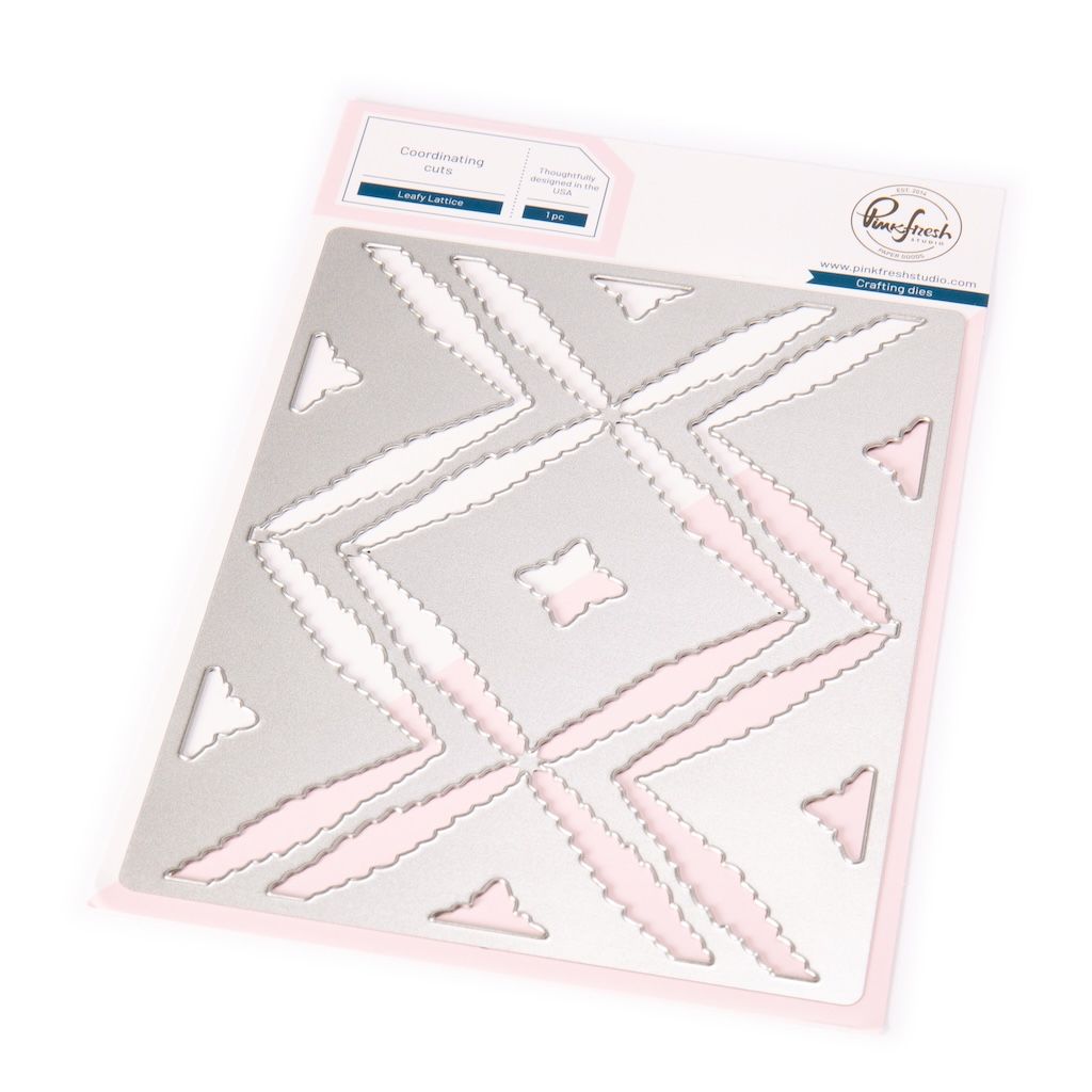 PinkFresh Studio - Joyful Blooms Collection - Leafy lattice Bundle - Die &amp; Press Plate - 271925, 272025