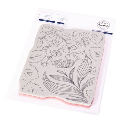 PinkFresh Studio - Joyful Blooms Collection - Foliage Flair Bundle - Cling Rubber Stamp, Stencil &amp; Die