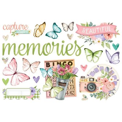 Simple Stories - Simple Vintage Flower Shoppe Collection - Page Pieces 24232 - 21 pcs