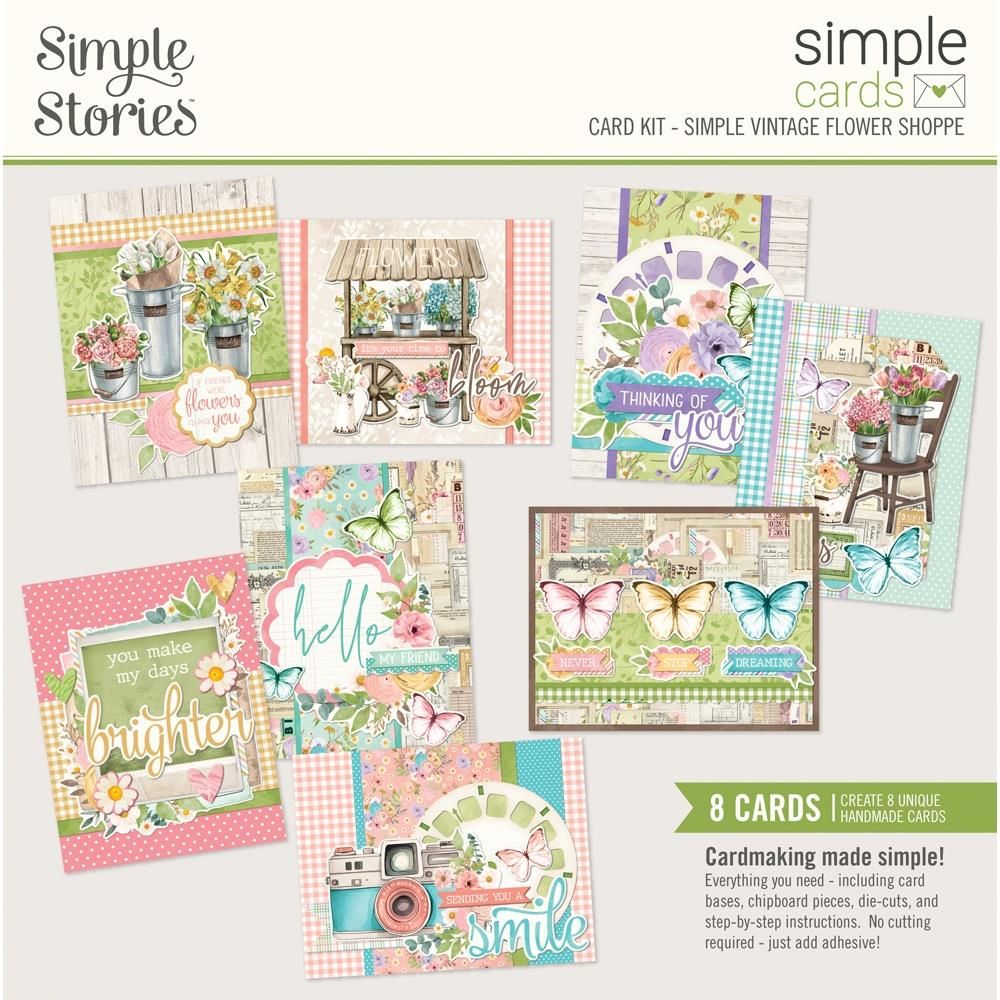 Simple Stories - Simple Vintage Flower Shoppe Collection - Card Kit - 24233 - 8 cards