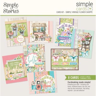 Simple Stories - Simple Vintage Flower Shoppe Collection - Card Kit - 24233 - 8 cards