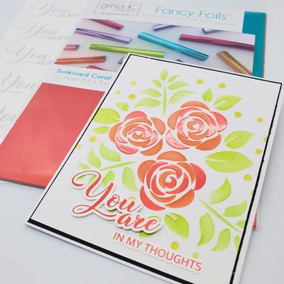 Gina K Designs - Fancy Foils - Sunkissed Coral - 6" x 8" - 18208 - 12 sheets