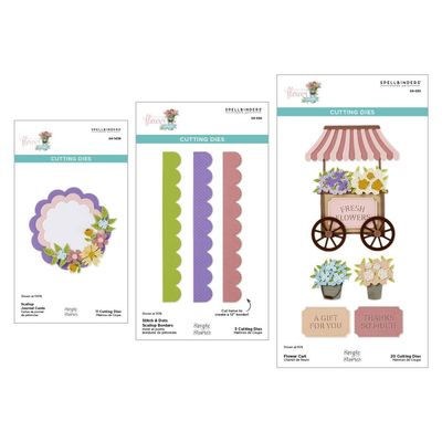 Spellbinders Paper Arts - Simple Vintage Flower Shoppe - Die Bundle - BD-0944 - 34 pcs