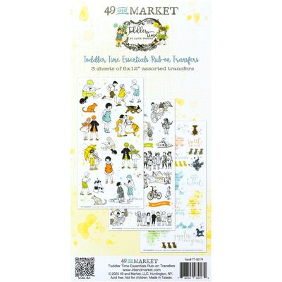 49 &amp; Market - Toddler Time Collection - Rub On Transfer Set - Essentials - TT30174- 6&quot; x 12&quot; - 3 sheets