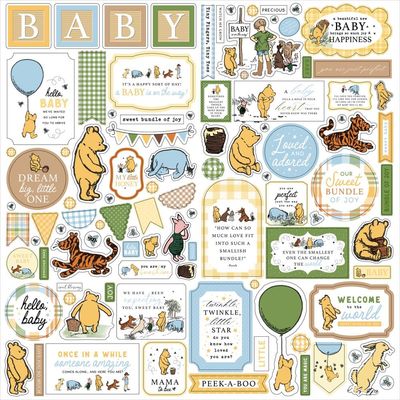 Echo Park Paper Co - Winnie The Pooh Baby Collection - Stickers - 12 x 12 Sheet - WPB442014