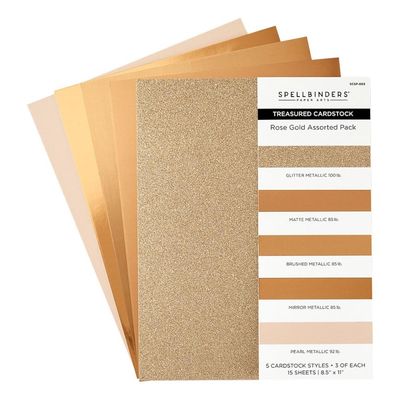 Spellbinders Paper Arts - Treasured Cardstock -Rose Gold - A4 (8.5&quot; x11&quot; approx.) - SCSP-003 - 15 pcs