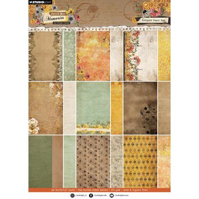 Studio Light Co - Designed By Hazel Eaton - Sweet Bee Memories - A4 (8.5&quot; x 11.5&quot;) - 36 sheets - HESBDCPP28