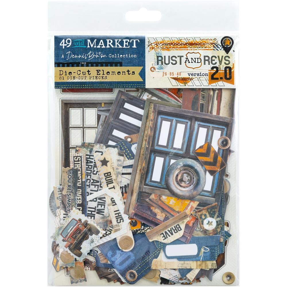 49 &amp; Market - Rust &amp; Revs 2.0 Collection - Elements - Die Cuts  - RR2-31546 - 99 pcs