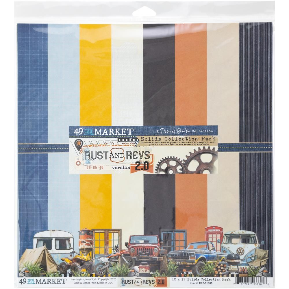 49 &amp; Market - Rust &amp; Revs 2.0 Collection - 12 x 12 Paper Pack - Solids - RR2-31386 - 8 Sheets