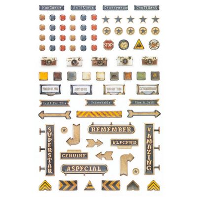 49 &amp; Market - Rust &amp; Revs 2.0 Collection - Wishing Bubbles - Epoxy Stickers - RR2-31577 - 84 pcs