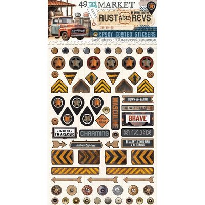 49 &amp; Market - Rust &amp; Revs Collection - Wishing Bubbles - Epoxy Stickers - RAR29147 - 73 pcs
