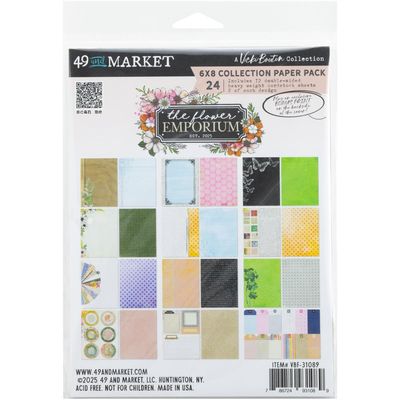 49 &amp; Market - The Flower Emporium Collection - Designed by Vicki Boutin - 6&quot; x 8&quot; Paper Pack - VBF31089 - 24 Sheets