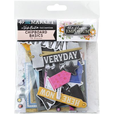 49 &amp; Market - The Flower Emporium Collection - Designed by Vicki Boutin - Chipboard Basics - VBF31331 - 79pcs